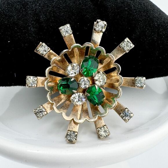 Vintage 1950s Signed Scitarelli Starburst Pendant/Brooch Mid-Century Modern Glam - Picture 2 of 7
